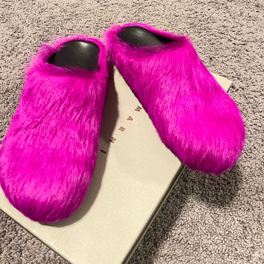 marni fur calf hair mules